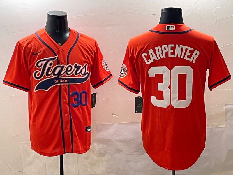 Men Detroit Tigers #30 Carpenter Orange Jointly Name 2025 Nike MLB Jersey style 4->san francisco giants->MLB Jersey